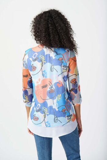 Multicolor bloes met structuur Joseph RibKoff