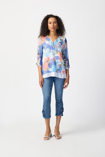 Multicolor bloes met structuur Joseph RibKoff