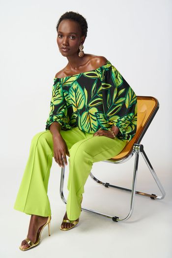 Fel limoen groen broek met elastiek Joseph Ribkoff