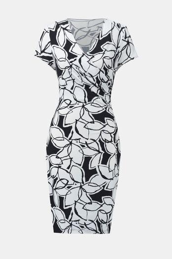 Witte jurk met blauwe print Joseph Ribkoff