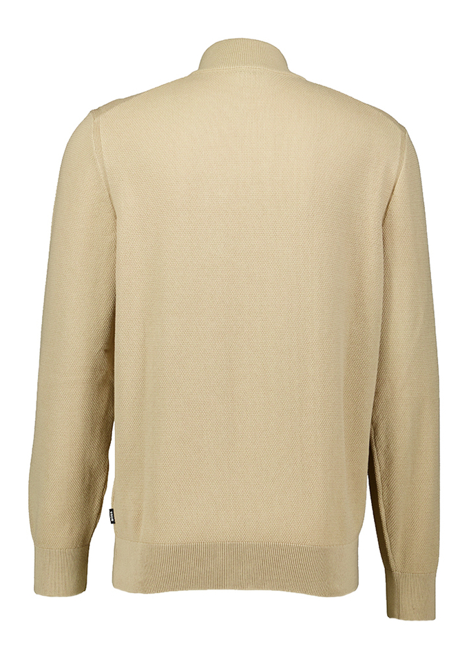 Beige katoenen trui met korte rits Hugo Boss