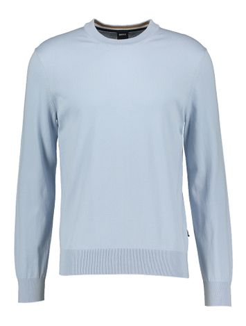 Light/Pastel Blue pull met ronde hals en lange mouwen Hugo Boss