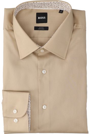 Light beige katoenen hemd ( slim fit) met lange mouwen Hugo Boss