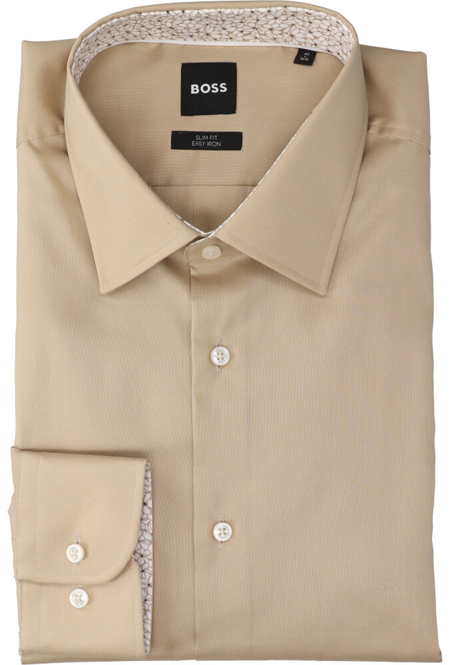 Light beige katoenen hemd ( slim fit) met lange mouwen Hugo Boss