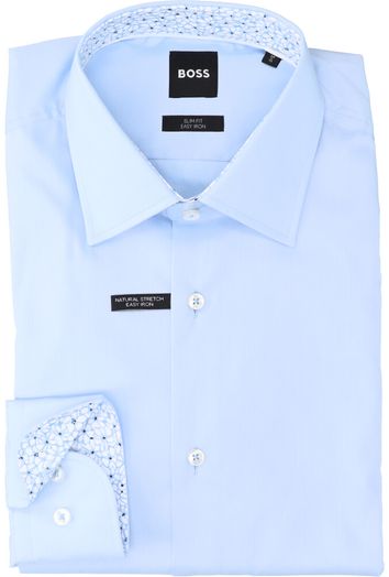 Light/Pastel Blue katoenen hemd (slim fit) en lange mouwen Hugo Boss
