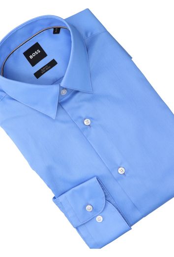 Bright Blue katoenen hemd (slim fit) met lange mouwen Hugo Boss