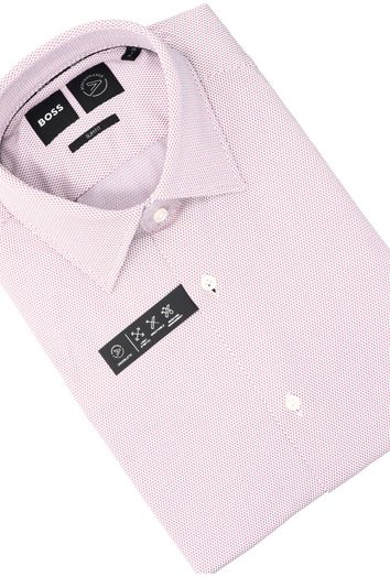 Dark pink katoenen hemd (slim fit) met lange mouwen Hank Hugo Boss
