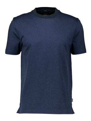 Hugo Boss Donkerblauwe katoenen t-shirt met zwarte afwerking
