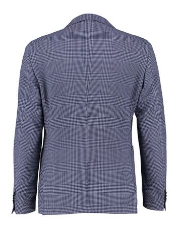 Blauwkleurige slim fit blazer in rastermotief Hanry Hugo Boss