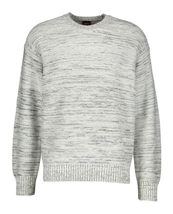 Ecru gebreide trui met grijze accenten Hugo Boss 