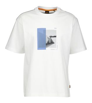 Hugo Boss Witte t-shirt met ronde hals met print