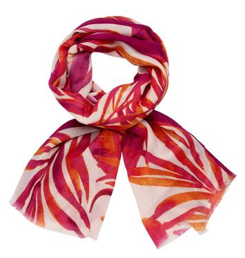 Multi orange sjaal met bloemenprint Les Cordes 