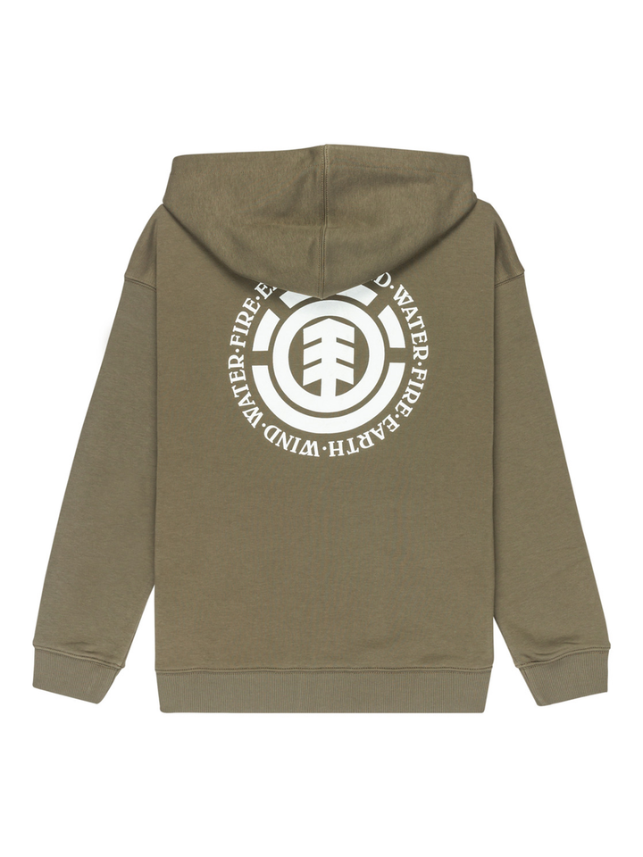 Kakigroene sweater met rits en kap Element 