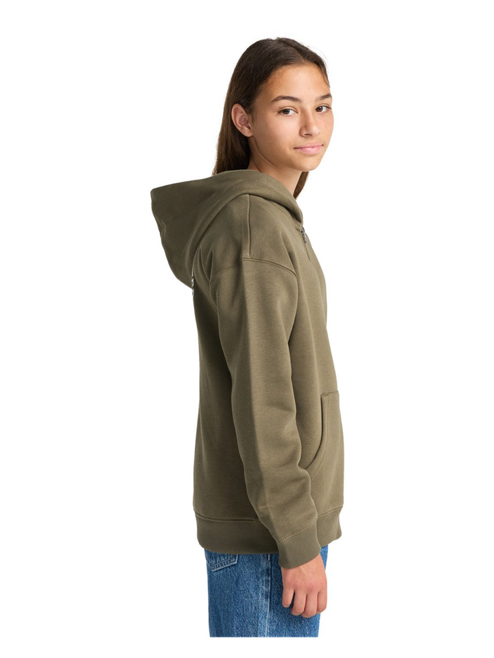 Kakigroene sweater met rits en kap Element 