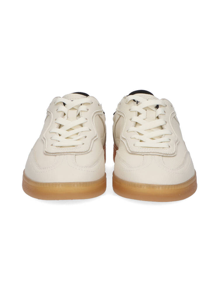 Ecru lage sneakers met leopard detail Alley Hoff