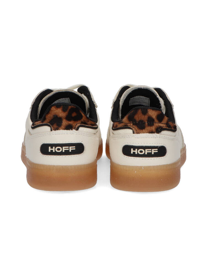 Ecru lage sneakers met leopard detail Alley Hoff