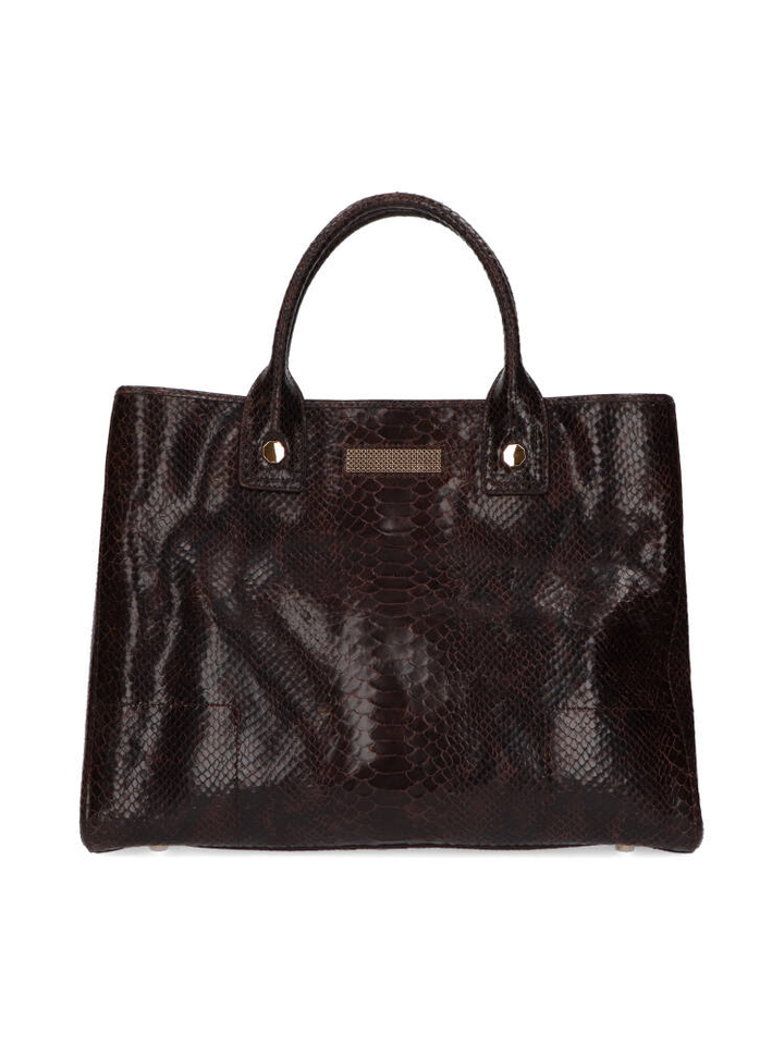 Chocolate brown clio python handtas Clio Goldbrenner