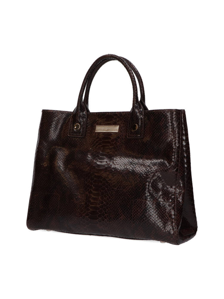 Chocolate brown clio python handtas Clio Goldbrenner