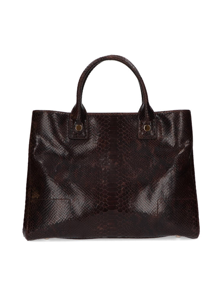 Chocolate brown clio python handtas Clio Goldbrenner