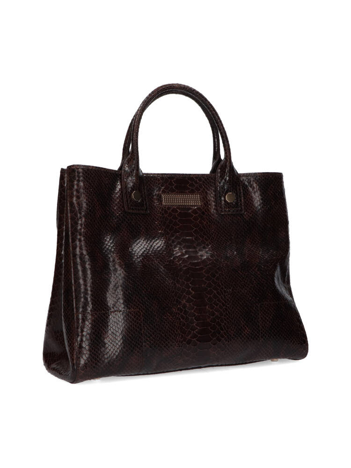 Chocolate brown clio python handtas Clio Goldbrenner