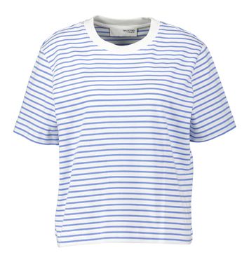 Witte t-shirt met lichtblauwe strepen Selected