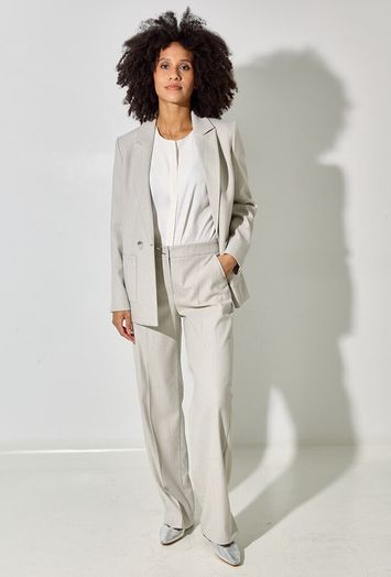 Zandkleureige geklede broek met zilveren glitterdraad Phocus Xandres