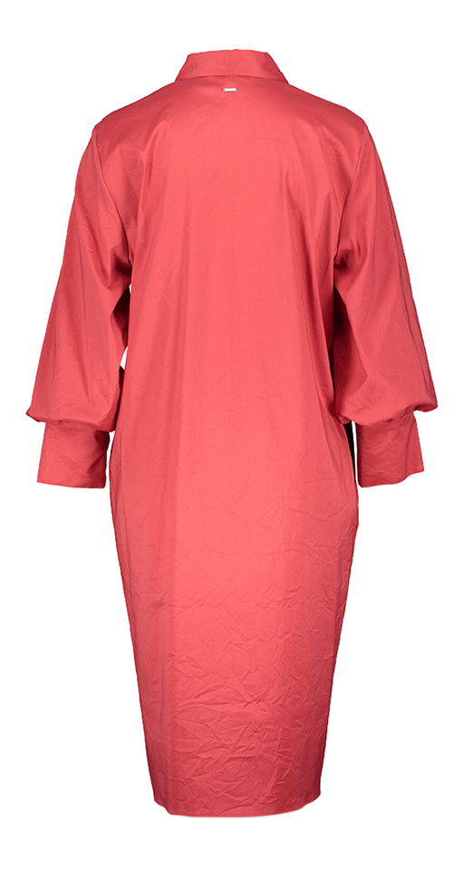 Rode katoenen hemdjurk in krinkelstof Keloise Xandres