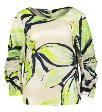 Groene bloes met bloemenprint 
