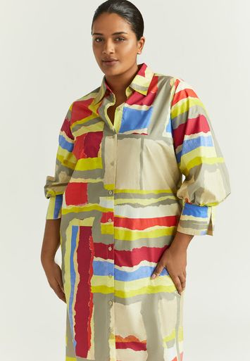 Multicolor katoenen lange jurk Keloise Xandres