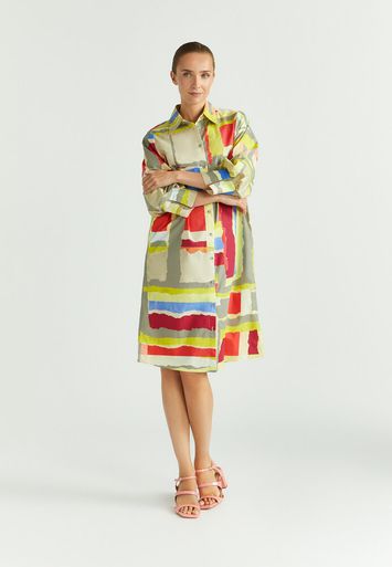 Multicolor katoenen lange jurk Keloise Xandres