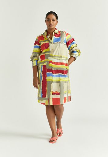 Multicolor katoenen lange jurk Keloise Xandres