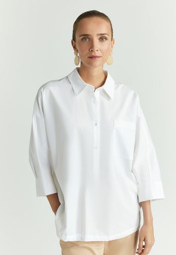 Witte katoenen oversized bloes Hatida Xandres
