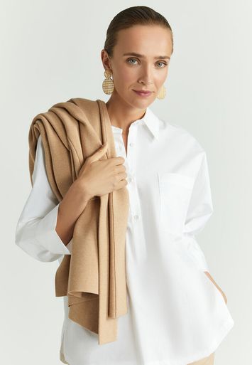 Witte katoenen oversized bloes Hatida Xandres