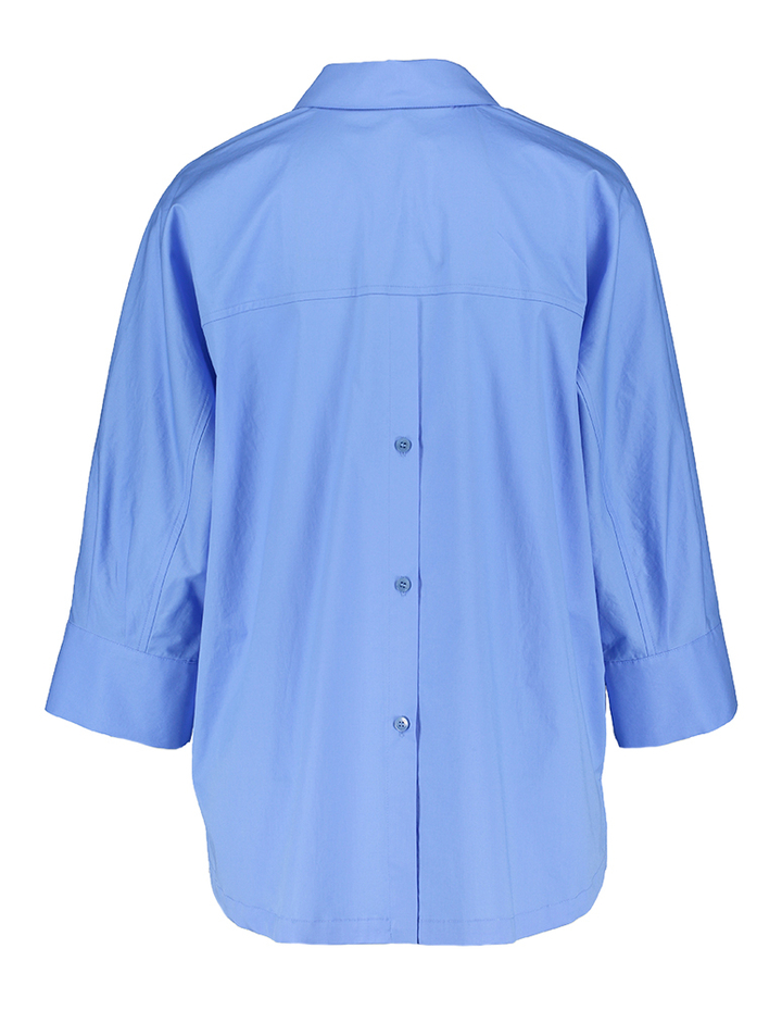 Blauwe oversized katoenen bloes Hatida Xandres 