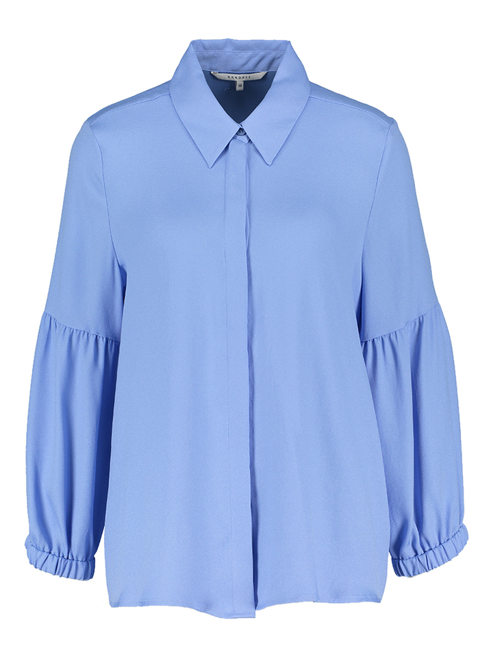 Licht blauwe bloes met detail aan de mouw Hansa Xandres