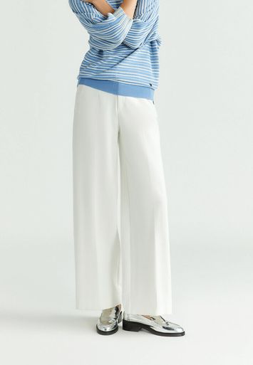 Witte geklede wijdvallende broek Punch Xandres