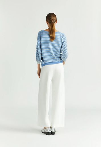 Witte geklede wijdvallende broek Punch Xandres