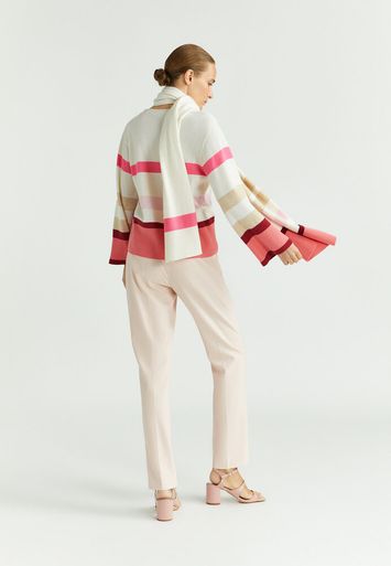 Roze broek met structuur Phanta Xandres