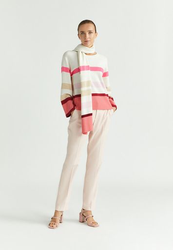 Roze broek met structuur Phanta Xandres