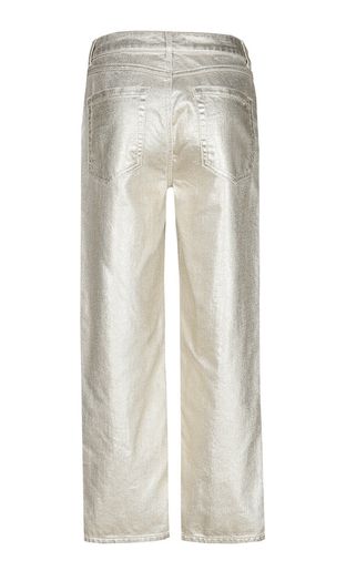 Goudkleurige broek met hoge taille Paula Xandres