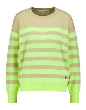 Taupe trui met groene strepen Kerlijne Xandres