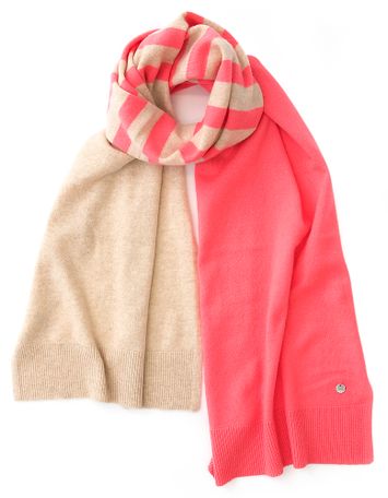 Fushia gestreepte sjaal in cashmere Kanoa Xandres