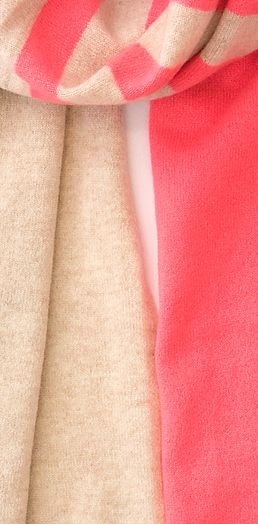Fushia gestreepte sjaal in cashmere Kanoa Xandres