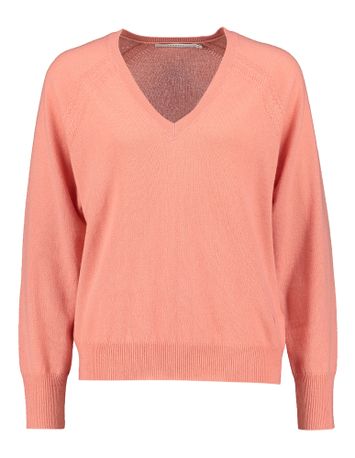 Roze trui met V hals in cashmere Kaimma Xandres