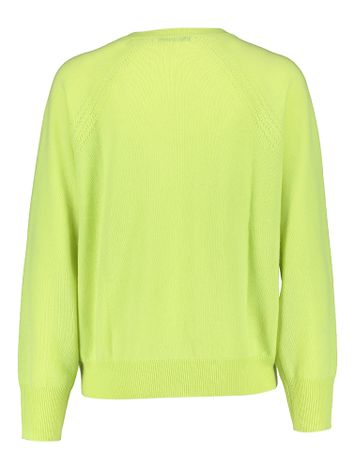 Gele trui met v hals in cashmere