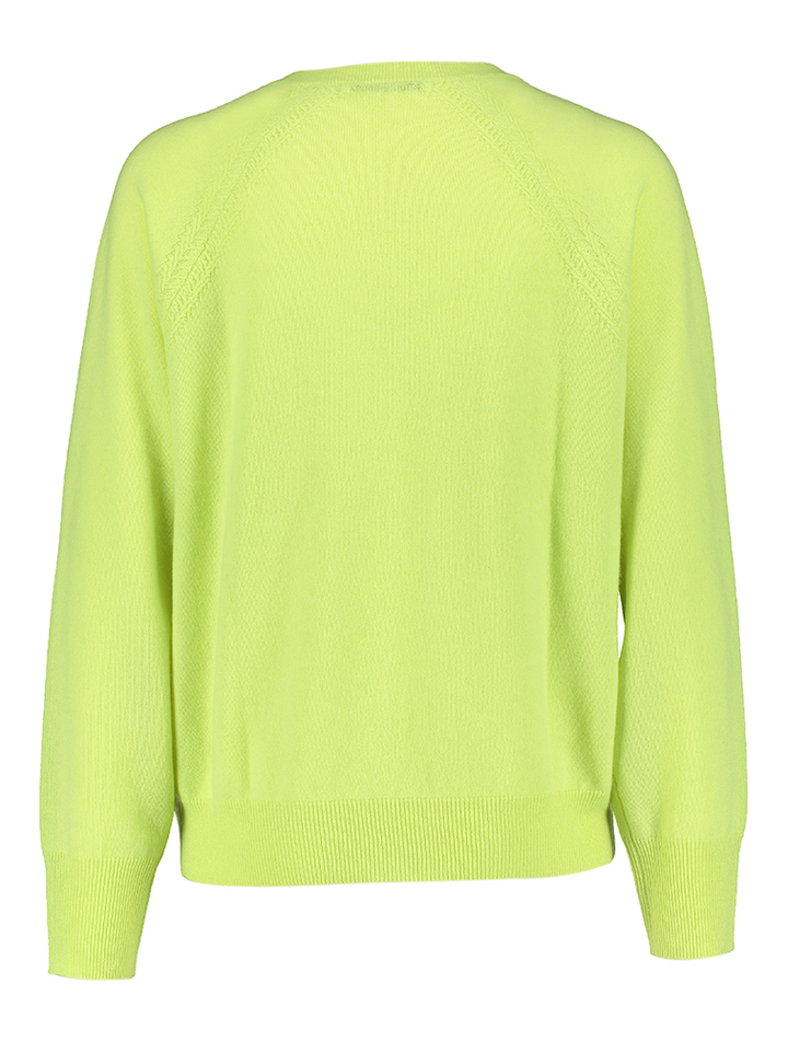 Gele trui met v hals in cashmere