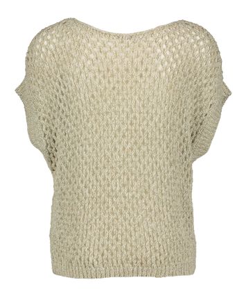 Taupe kleurige gehaakte trui met gouden draad Bowis Xandres