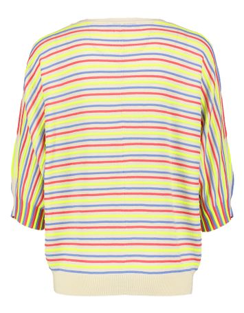 Beige pull met multicolor gestreept motief Gaboni Xandres