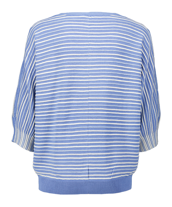 Blauwe gestreepte trui met glitteredraad Gaboni Xandres