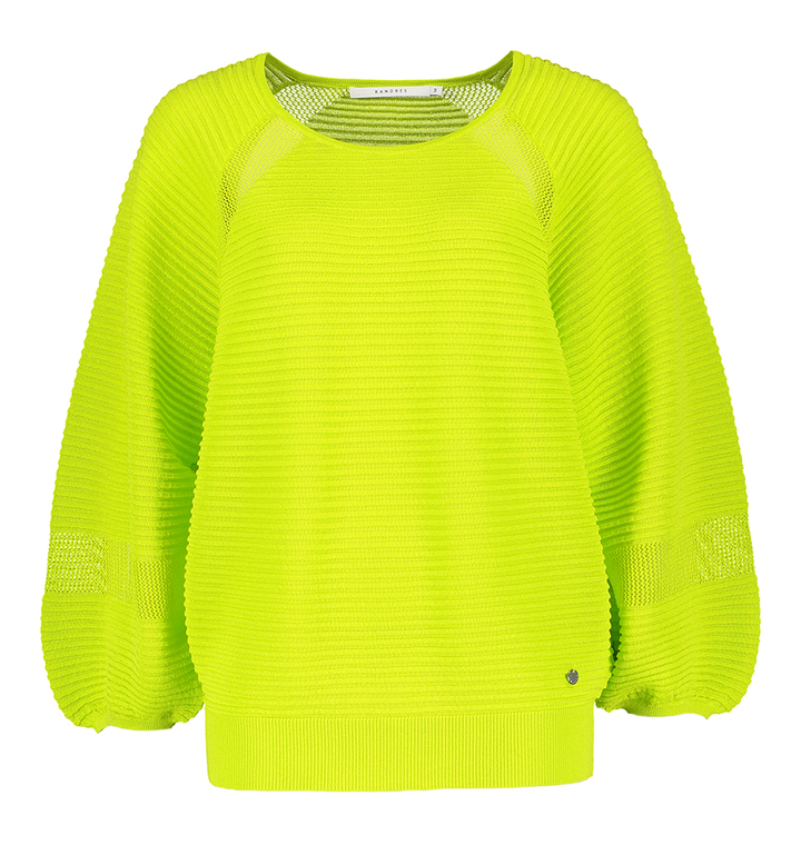 Fluo gele trui met ronde hals en lange mouwen Assana Xandres